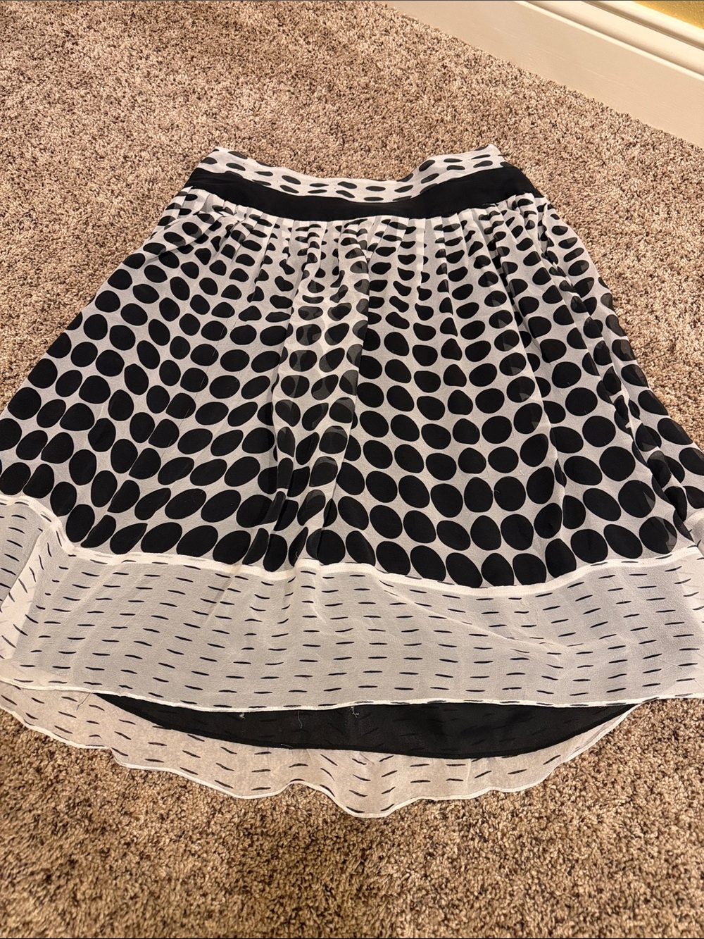Alfani Black and White High-Low Polka Dot Skirt